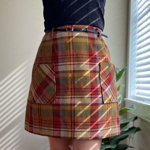 Union-Labelled Vintage Plaid Skirt 0P